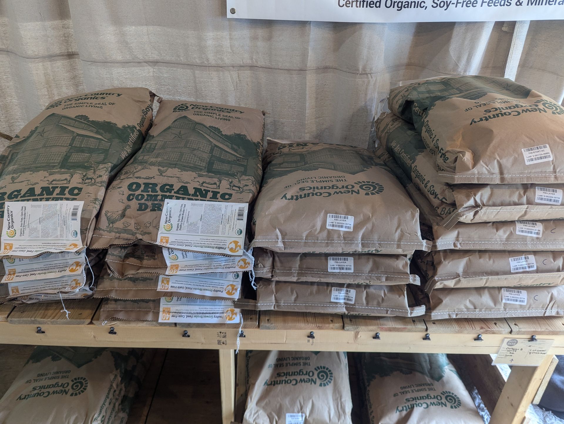 feed bags on table