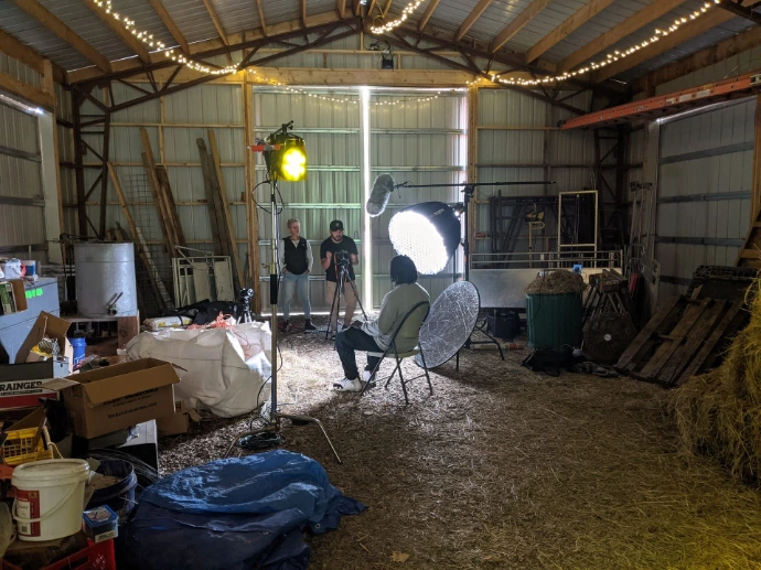 interview in barn