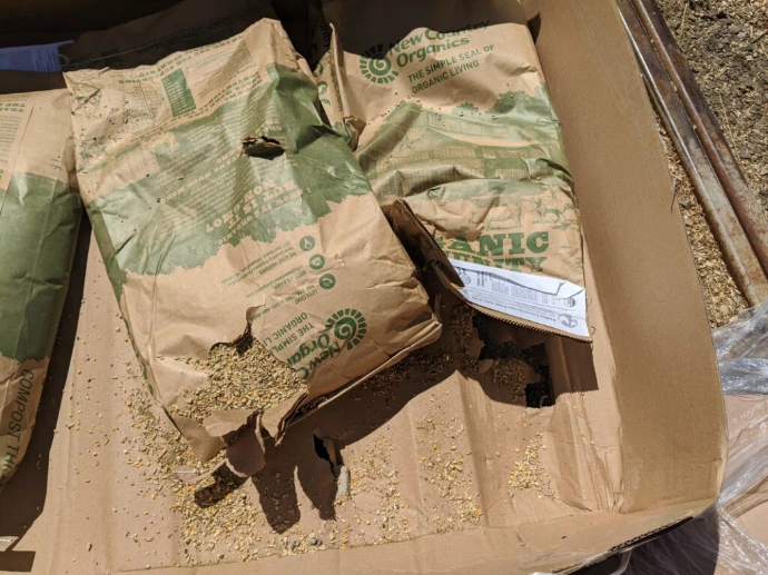 broken feed bag