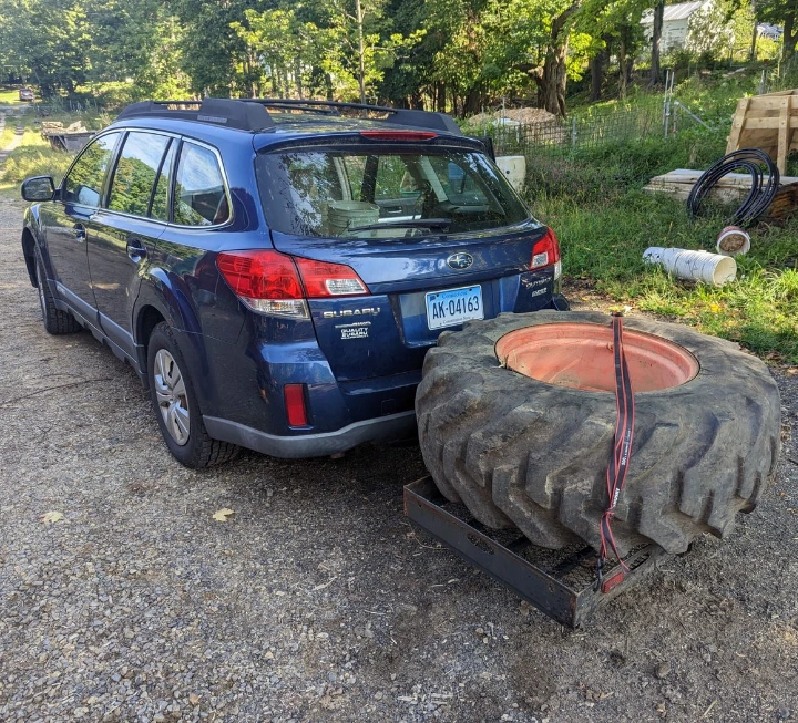 tractor tire on hitch